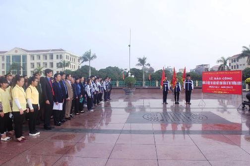 ĐVTN tham dự Lễ báo công tại Tượng đài Tổng Bí thư Trường Chinh, huyện Xuân Trường